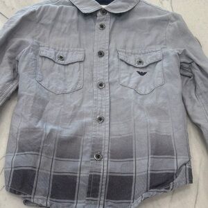 Armani Junior Navy Shirt with Logo